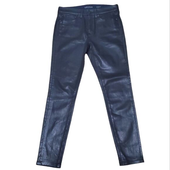 SPANX Leather Look Wax Jeans Black 29 - Picture 1 of 5